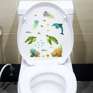 fun-yg089彩绘海底生物浴室卫生间家居装饰夜光贴自粘批发可移除