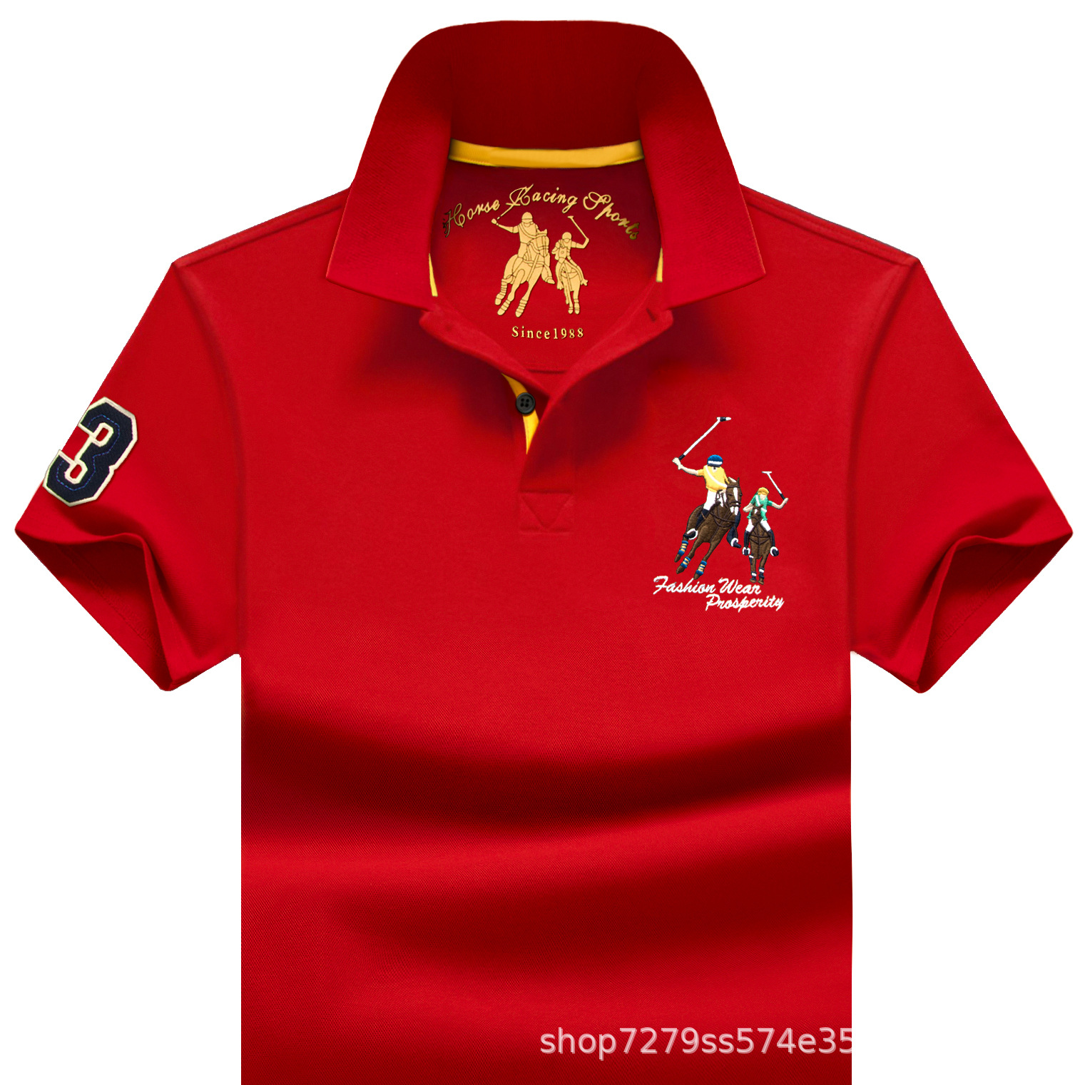 Men's Polo Shirt Pique Mesh Cotton Breathable Sweat-Absorbent Loose Lapel Men's Classy Fashion Trendy Embroidered Embroider