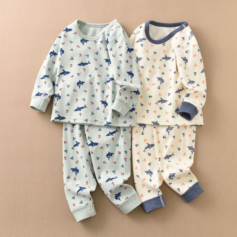 Songyou West Matsuya Выход шерстистый кашемировый набор домашней одежды для детей мальчиков морской пижамы с длинными рукавами теплая осенняя одежда