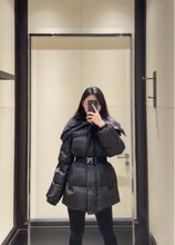 深圳南油高端女装收腰显瘦加厚白鹅绒大翻领毛领羽绒服女潮