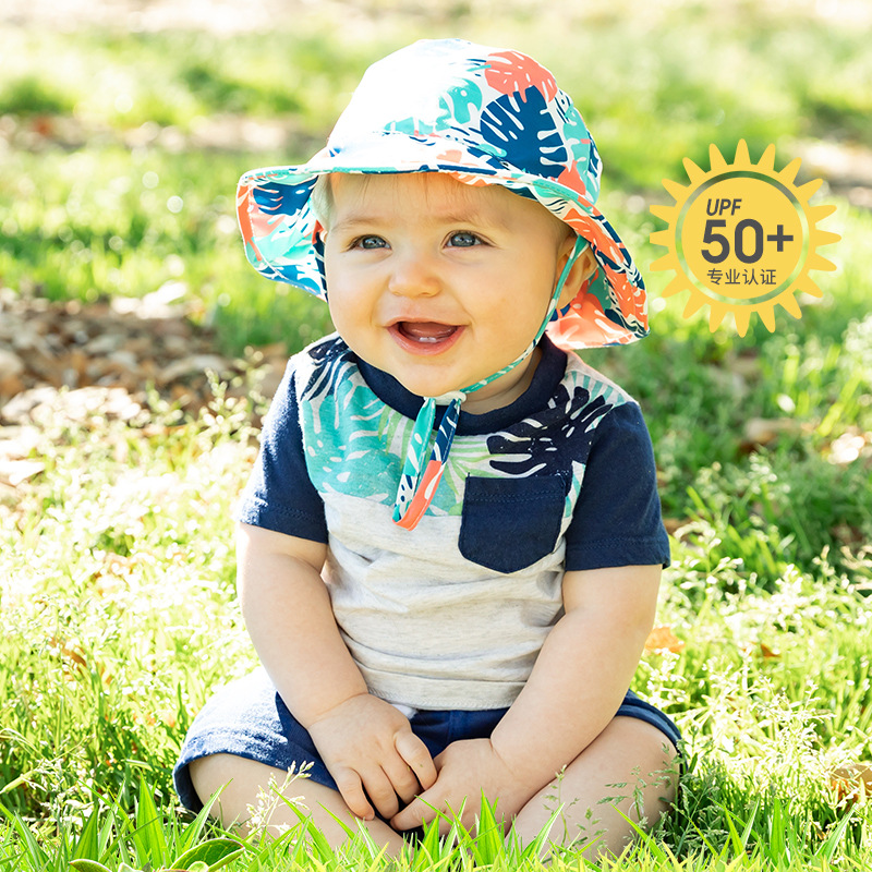 U.S.A Tiny Twinkle new pattern children Sunscreen hat baby Visor baby Big hat Fisherman hat Light and thin