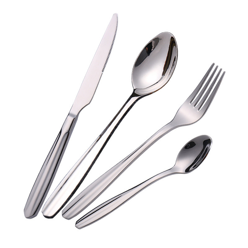304ステンレス食器鏡面研磨光沢ナイフフォークスプーンホテル食器卸売りレストランステーキナイフフォークスプーン|undefined