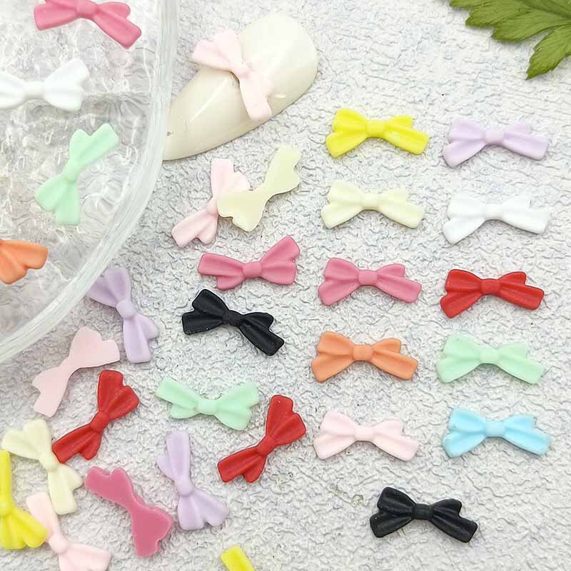 Internet Celebrant Resin Nail Art Bow Ribbon Simple Nail Accessories Macaron Bow Tie Pure Diy Decoration Accessories