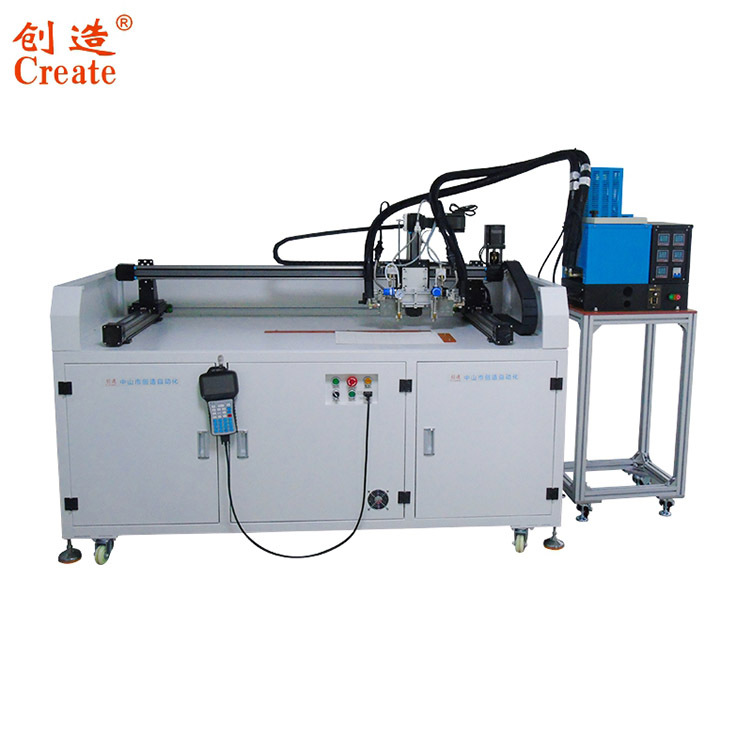 热熔胶双头色卡打胶机 UV胶硅橡胶AB胶密封边框防水罐胶机厂家