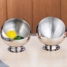 不锈钢桌面垃圾桶创意自助餐斜口调料碗罐收纳筒酒吧KTV烟灰新品