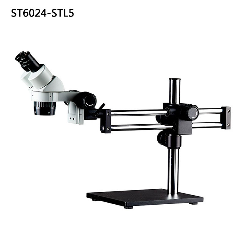 ST6024-STL5双臂万向显微镜10倍20倍30倍40倍双目两档变倍双滑轨
