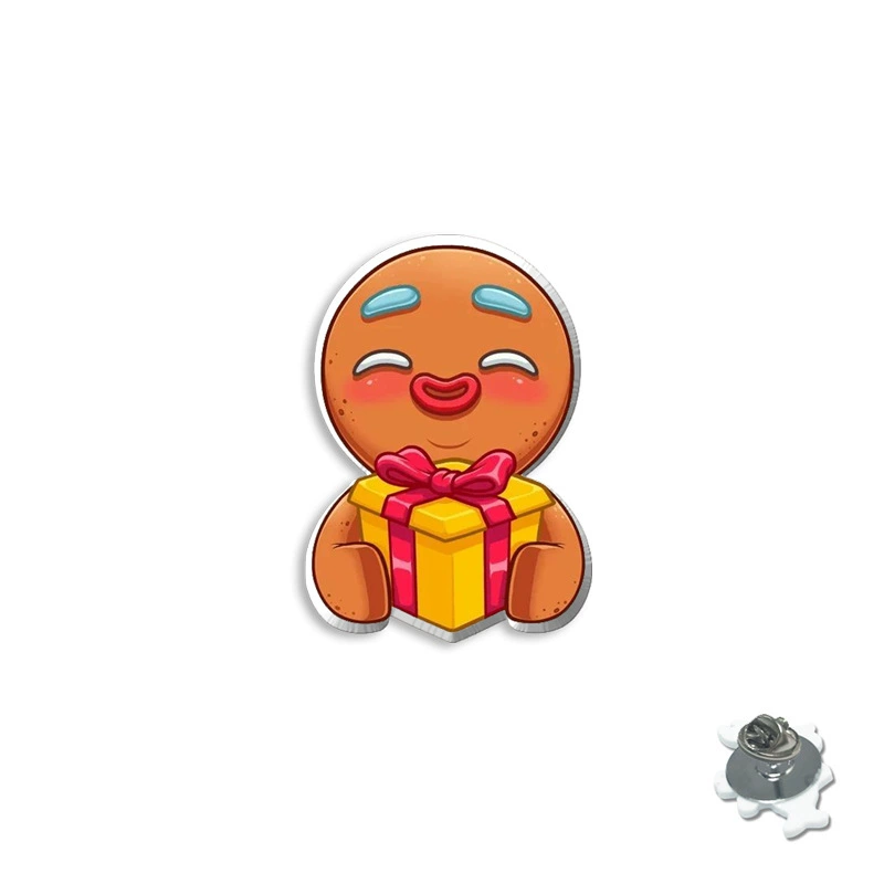 Граница торговли? Нет, нужно избегать слов like wholesale, cross-border or marketplaces. The input: "(Cross-border trading), cartoon Christmas brooch, creative acrylic badge" Translating keeping meaning: We should remove cross-border term? The instruction: output must be Russian translation; Avoid words like