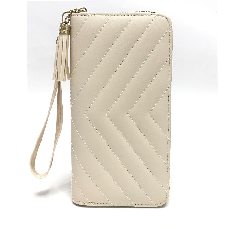 Billetera larga de estilo rombo, modelo 2024 para comercio transfronterizo, gran capacidad, bolso de mano con cremallera, para teléfono.