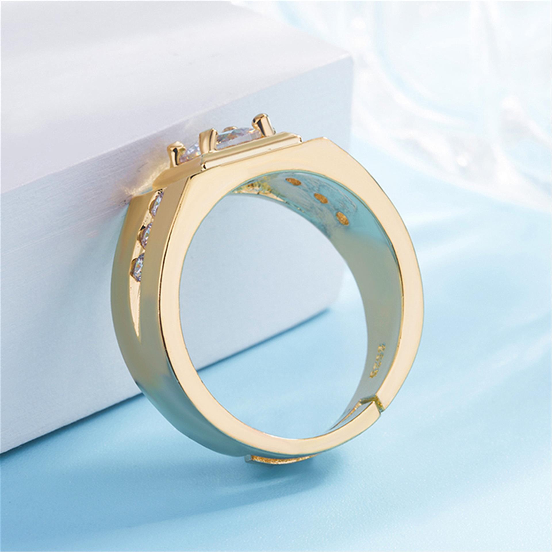 Herrenring Mit Simuliertem Diamant In Weißgold Optik_voghion.com