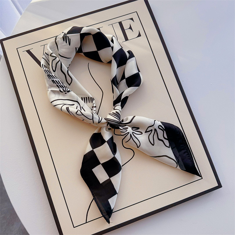 Bufandas de seda para mujeres primavera y otoño bufandas de moda para mujeres bufandas de cuello para maestros y empleados regalos de impresión de lujo ligero