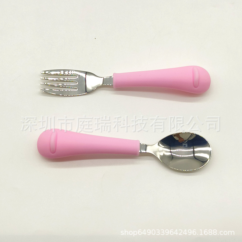 Cuenco de silicona pato suplemento alimenticio Tazón traje 316 tenedor cuchara lindo pollo lechón tazón de bebé resistente a la caída Tazón de cuchara traje