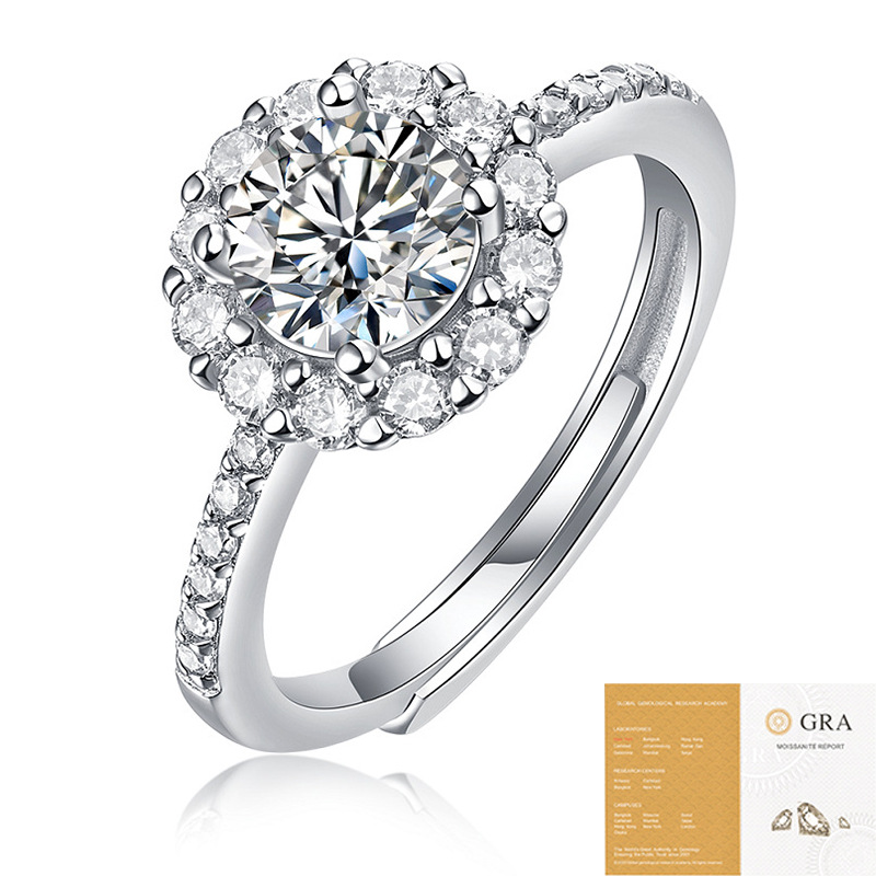 R13164 moissanite 1 carat (including gra certificate)