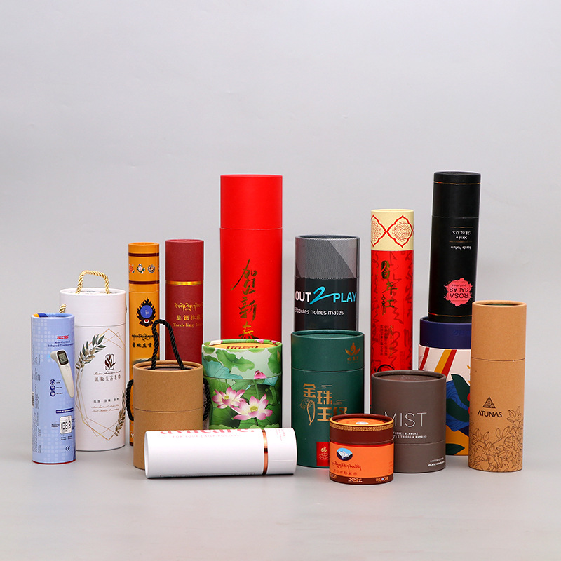 高档礼品包装印制logo纸罐加厚牛皮纸筒通用食品防潮批发茶叶罐