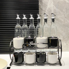 調味罐套裝壁掛免打孔廚房陶瓷鹽罐調料油鹽醬醋瓶罐組合裝調味盒