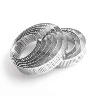 430 Stainless Steel Punched Tower Ring Dumpling Impression Round Rice Cake Mold French Corn Multi-Size Mousse Ring