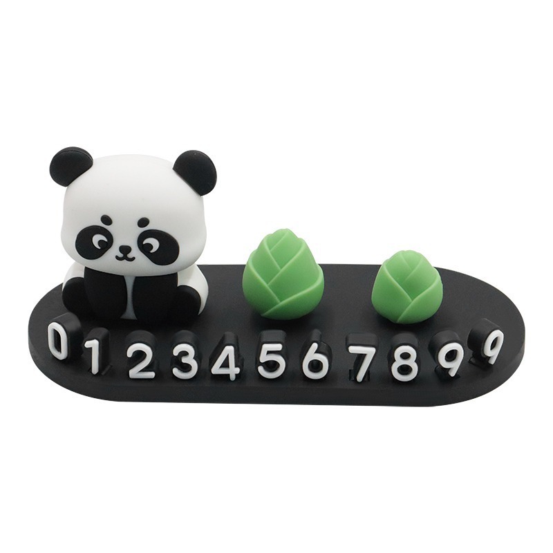Placa de estacionamiento temporal creativa de automóviles adorable pandas tarjeta telefónica de automóviles decoración interior de automóviles decoración móvil