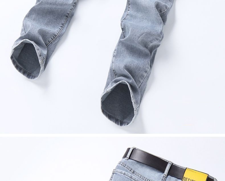 Men's Jeans Slim Fit Straight Leg Casual Trousers For Men_voghion.com