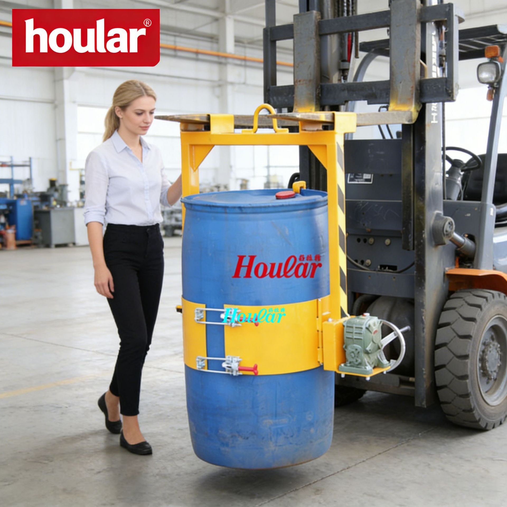 现货供应LM800抱箍式油桶吊具 手摇翻转油桶夹具 油桶倾倒工具