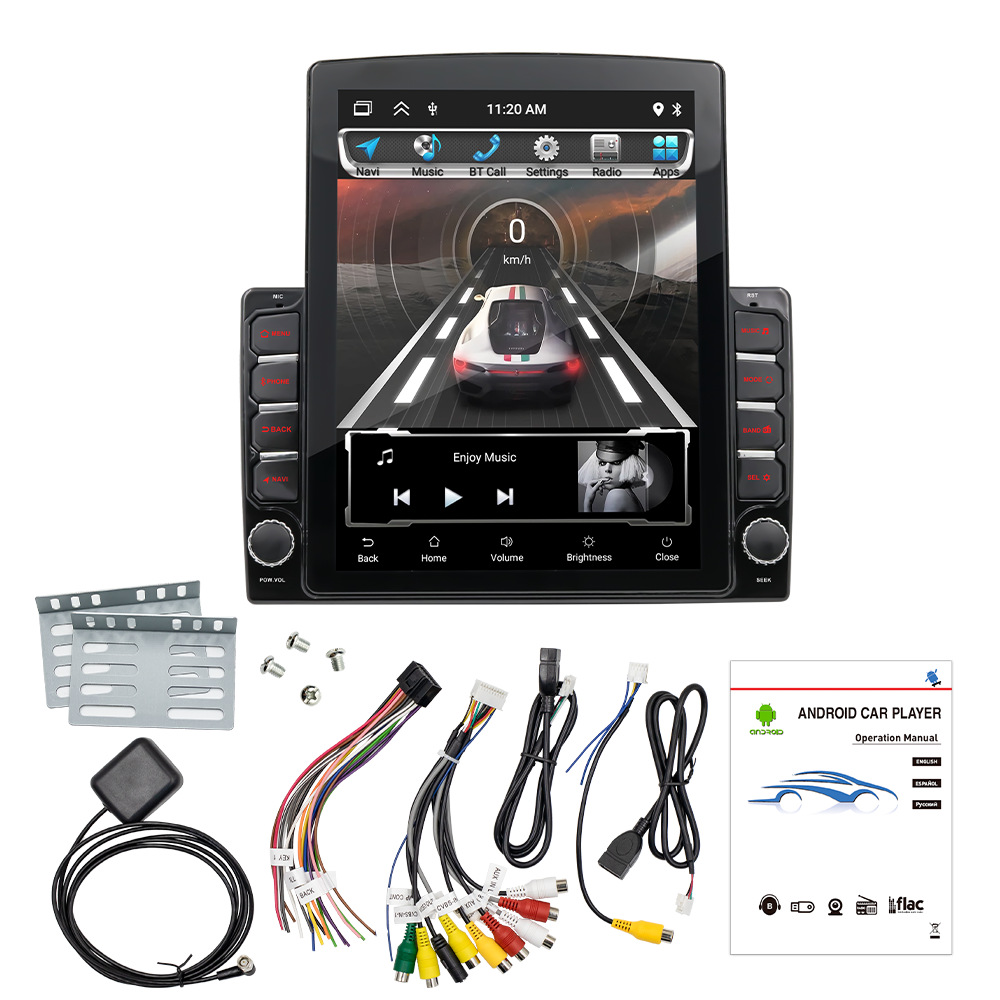 9.7 Pulgada coche Android GPS navegación Bluetooth reproductor de control central de gran pantalla de control de imagen de marcha atrás del volante