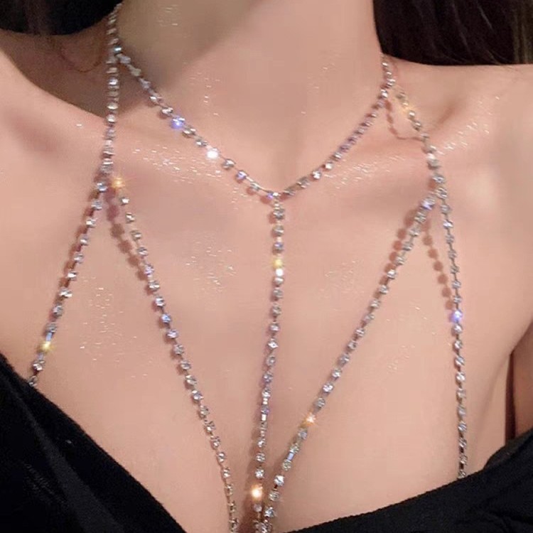 Joyería de comercio exterior de Europa y América sexy personalidad bikini sujetador cuerpo cadena gótica cuerpo garra cadena collar