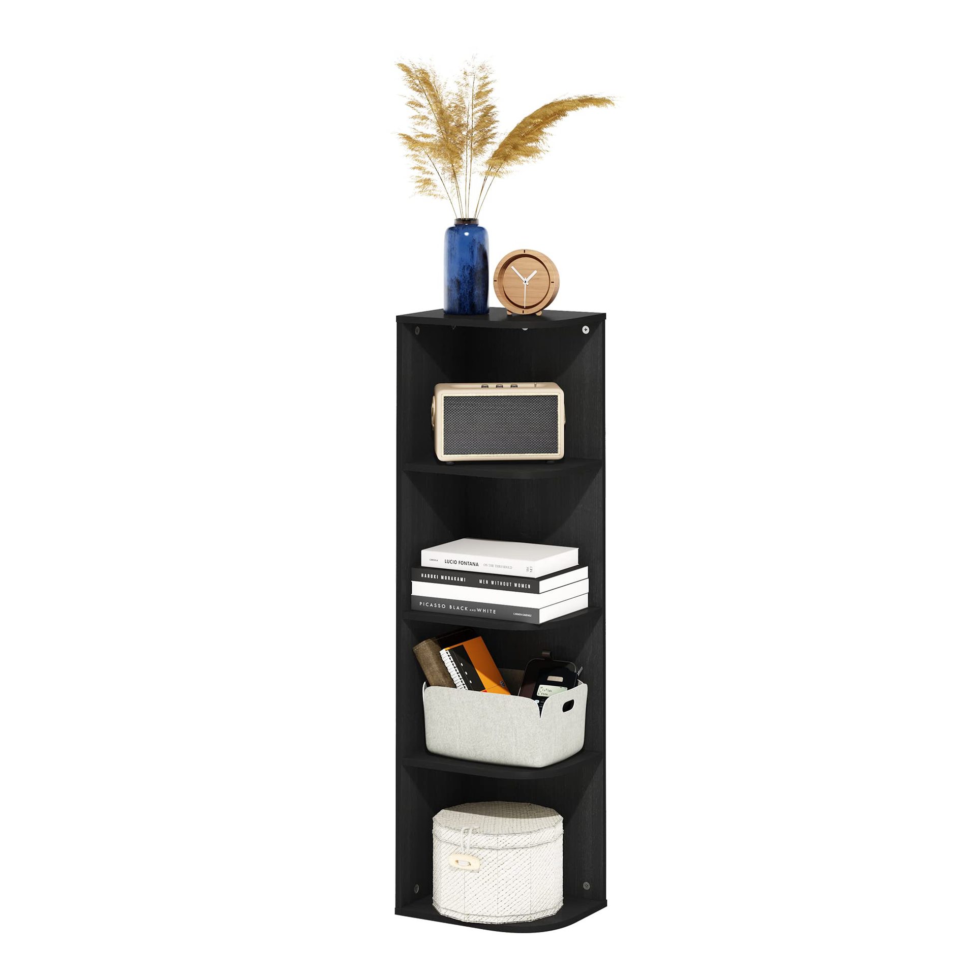 Estantes personalizados de comercio exterior negros verticales contra la pared estantería de almacenamiento multicapa sala de estar dormitorio INS estante tridimensional image 4