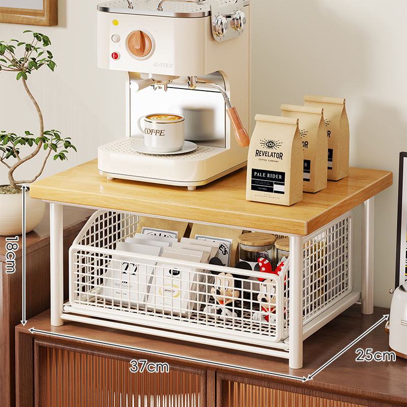 Estante de Mesa para Cafetera de Hierro, Multifuncional y Deslizable, para Cocina y Cafetería