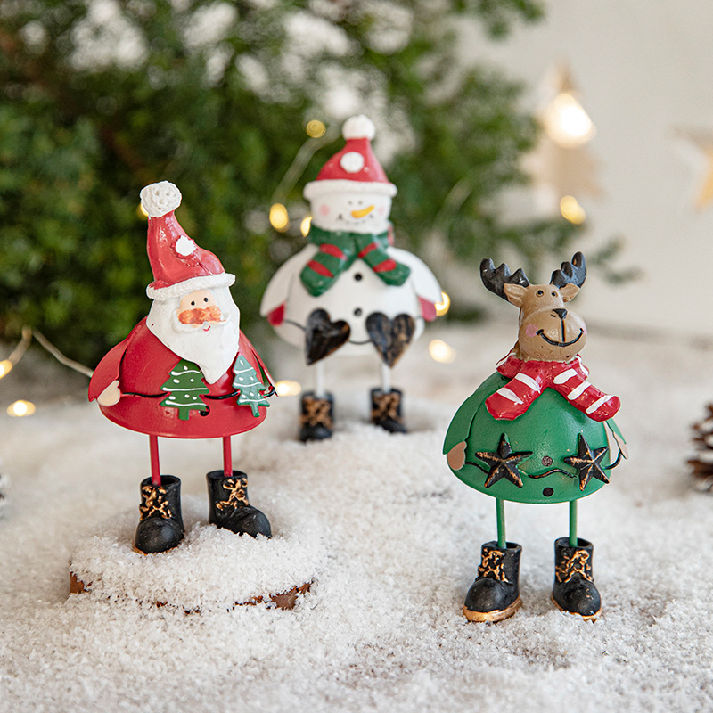 Nuevo hierro decoraciones de Navidad escena creativa diseño contador escritorio ventana decoración apoyos lindo