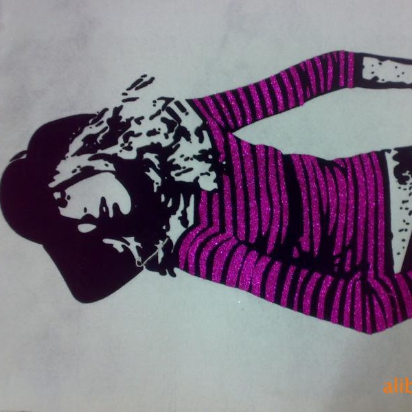 植绒葱粉烫画 植绒烫画 多套色植绒 植绒  金葱植绒