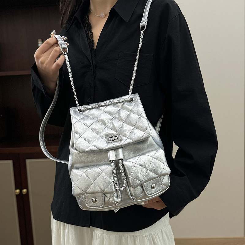 Mochila coreana para mujeres de estilo rosa rosa rosa cadena pequeña mochila de viaje ligera mochila mujer