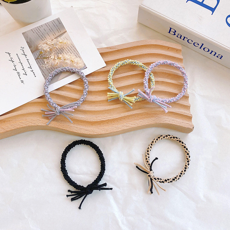 頭繩女韓國小清新發圈簡約手工麻花編織皮筋發繩頭飾韓版成人髮飾