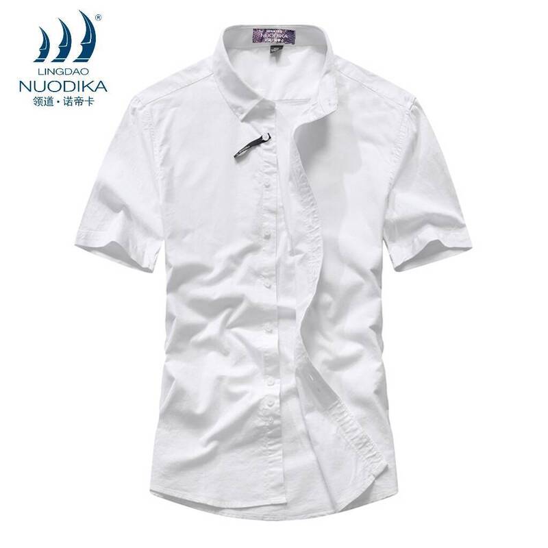 Basyunying Men's Shirt Large Size Pure Cotton Short-Sleeved Shirt Spring and Summer Casual Business Solid Color Shirt for Men
