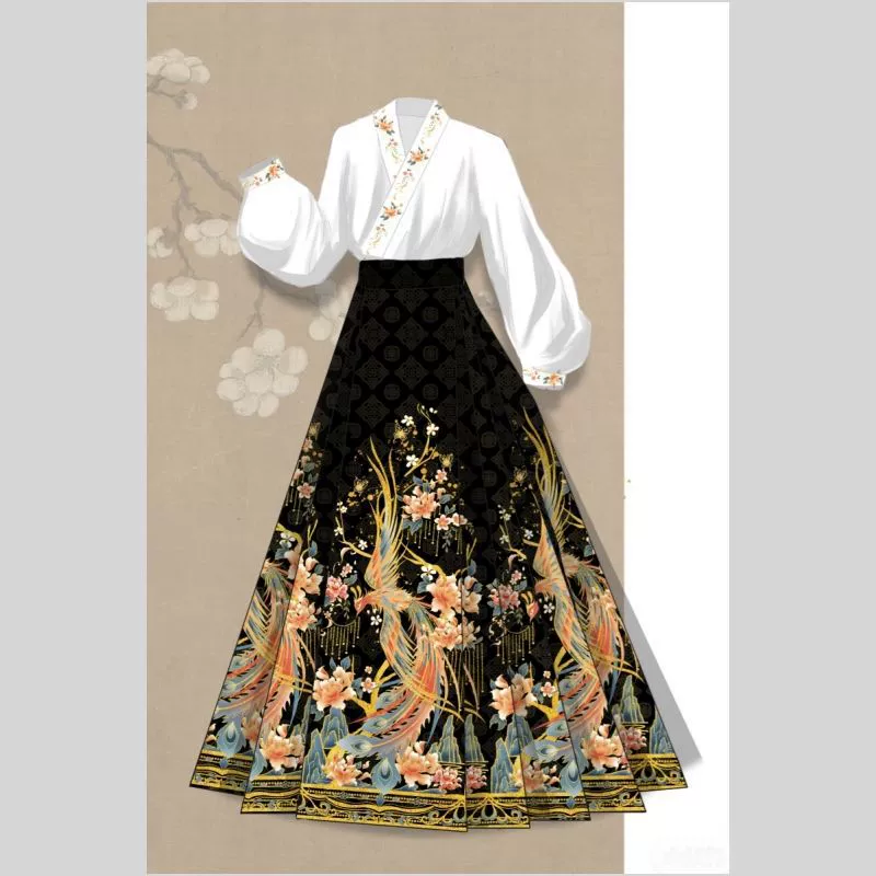 Женская юбка с конским лицом для взрослых Новый китайский стиль Hanfu набор 2024 новый Ming Chuanqing оригинальный костюм с конским лицом