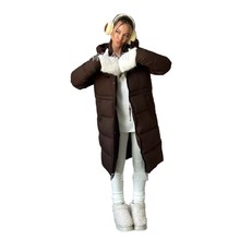 欧美高级感显气质中长款羽绒服女2025冬季收腰显瘦过膝加厚外套潮