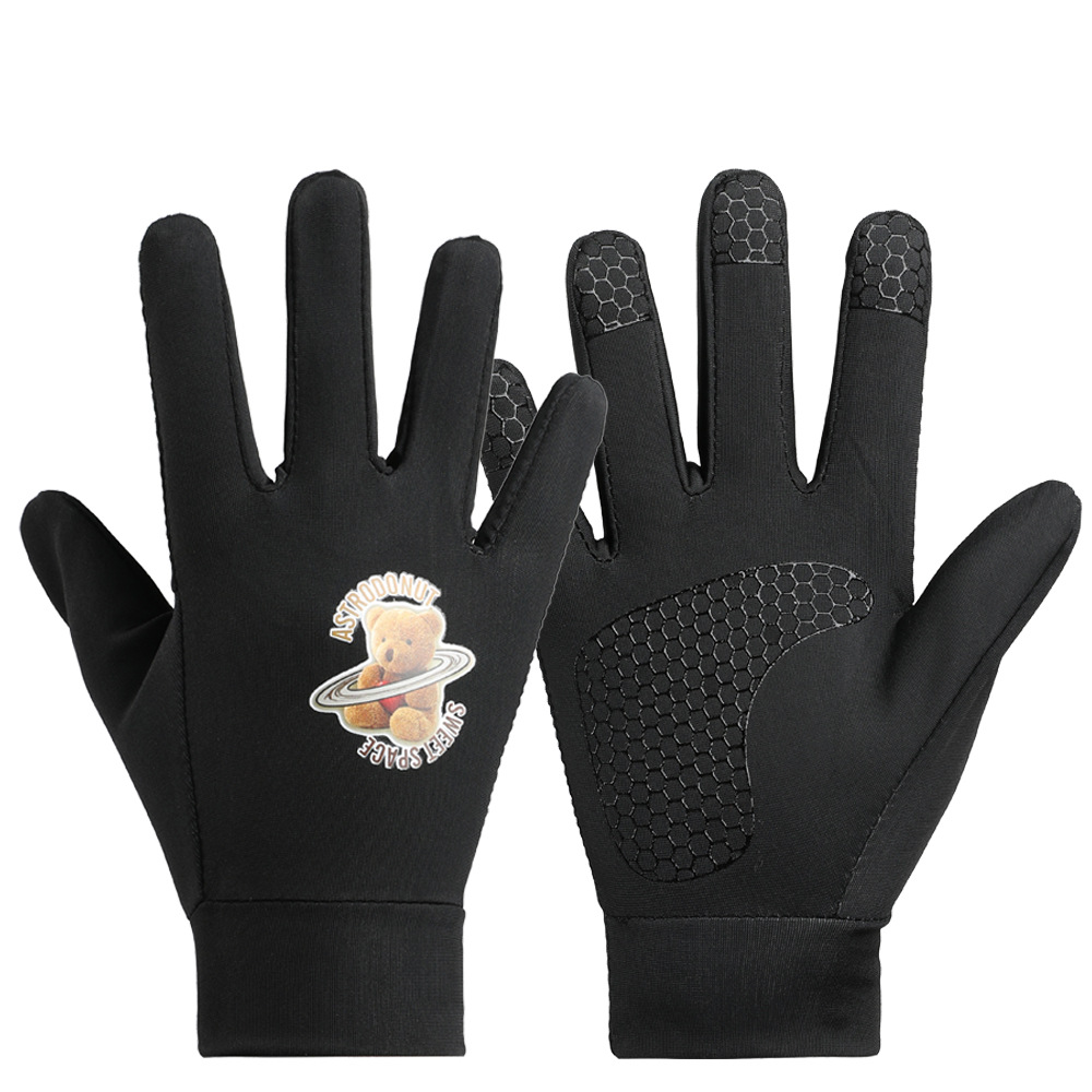 Guantes finos para niños, de secado rápido, transpirable, antideslizante, alta elasticidad, primavera, otoño, verano, ciclismo, montañismo, protección solar, guantes de seda de hielo de cinco dedos