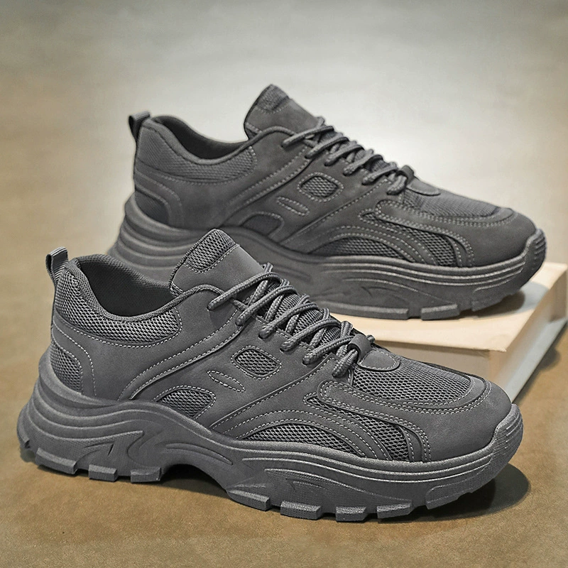 2025 Летняя мужская обувь новая дышащая сетка обувь мужская мода дикие кроссовки на толстой подошве повседневная папочка обувь