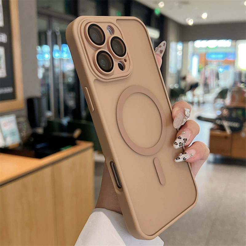 Apple 17携帯電話ケース、雅盾磁気吸着iPhone 16 Pro Max、肌触りの良いマットレンズフィルム、PC保護ケースに適用|undefined