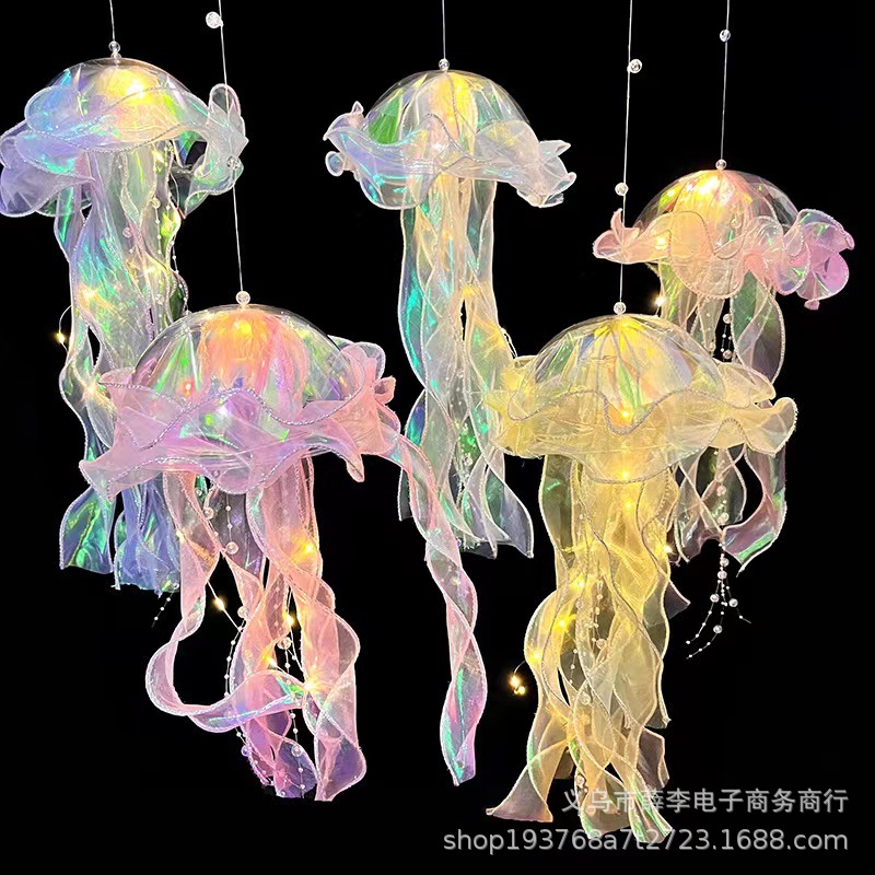 Puesto caliente-Venta de medusas luminosas linterna portátil creativo Red roja atmósfera decorativa luz de noche puesto de juguete luminoso