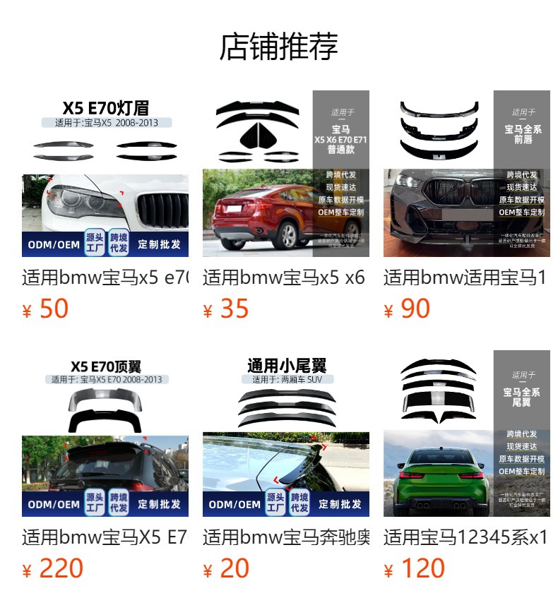 Applicable to bmw BMW X5 E70 2008-2013 blade model center wing tail fixed wind wing spoiler modification parts