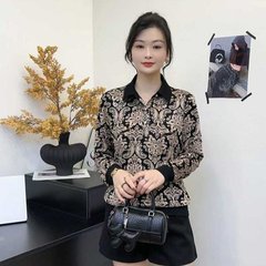 秋季新款中老年妈妈装长袖T恤翻领遮肉显瘦奶奶宽松小衫上衣批发