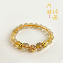 高品金发晶天然石新中式复古黄发晶原创手链文艺气质原创手工手饰
