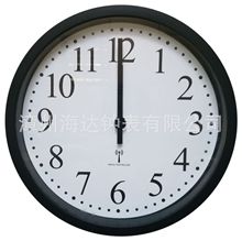 10寸电波挂钟 精准时间装饰石英钟 客厅温湿度塑料挂钟自动对时