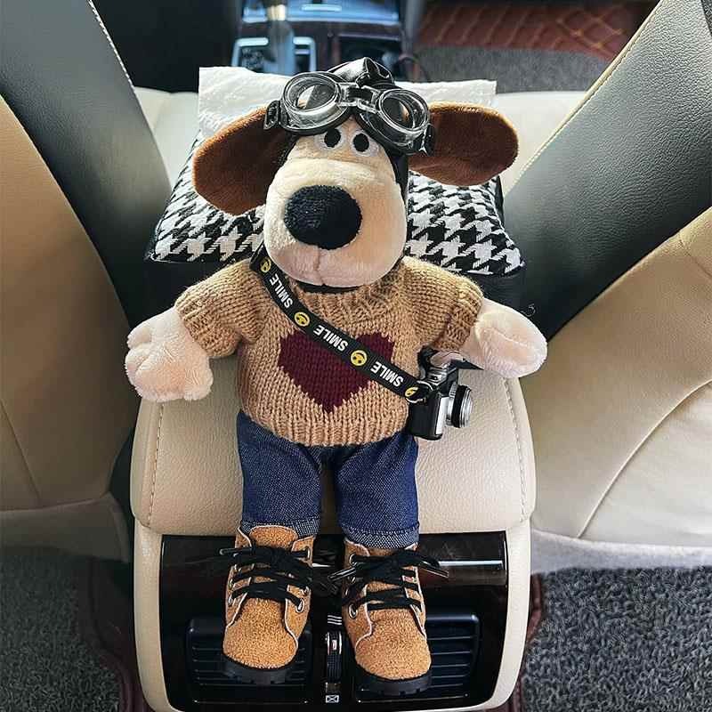 Caja de cartón para coche, caja de reposabrazos, caja de pañuelos, sentido de muñeca lindo creativo, decoración interior del coche, decoración para coche