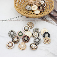 金屬紐扣小香扣法式名媛風大衣女毛呢衣風衣扣子圓形珍珠針織裙扣