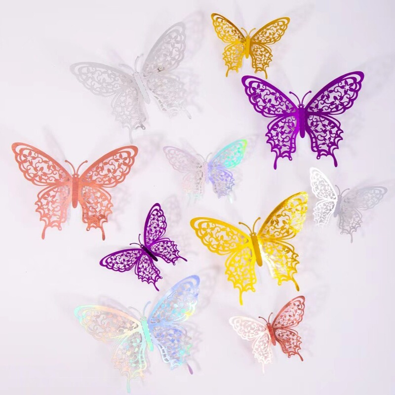 Hollow 3D Butterfly Stickers DIY Home Party Bedroom Living Room Decoration Background Wall Stickers 3D Decorative Stickers Hollow 3D Butterfly Stickers DIY Home Party Bedroom Living Room Decoration Background Wall Stickers 3D Decorative Stickers
