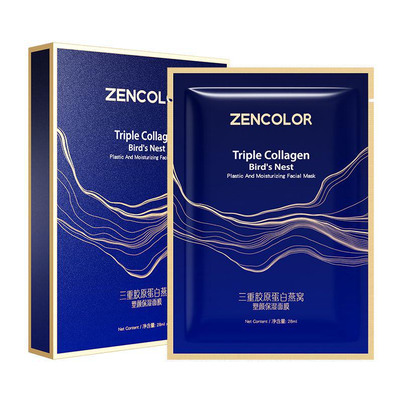 Увлажняющая маска Zhengcai с тройным коллагеном «Птичье гнездо», 28 мл*5