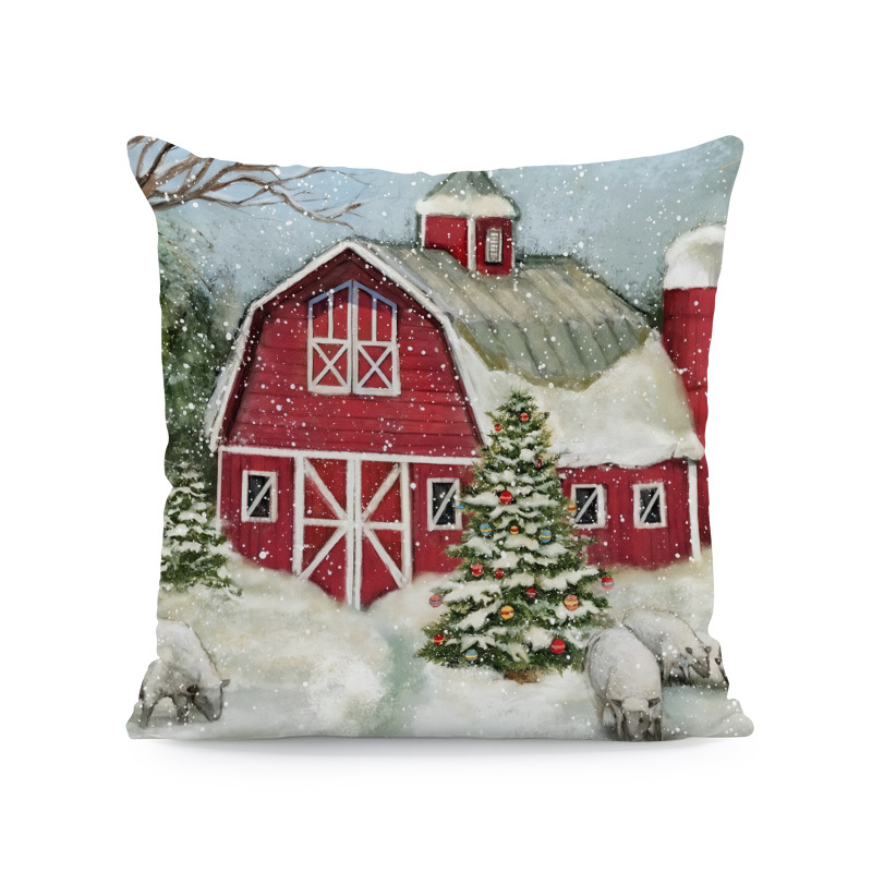 Venta caliente transfronteriza elementos de Navidad funda de almohada ambiente para el hogar sofá de decoración jardín patio festivo funda de cojín image 8