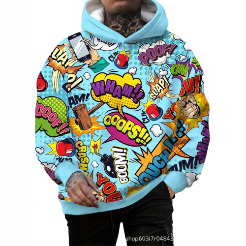 Hot-selling men's colorful clown-themed 3D digital-print hoodies—direct from the source factory, available in Europe and the U.S.