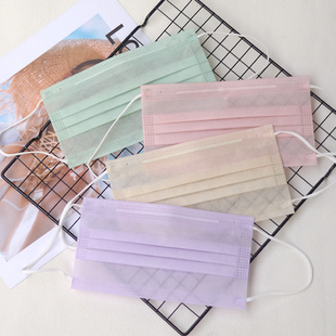 Macaron Pink Green Non-Woven Mask Breathable Summer Thin Two-Layer Sun Protection for Men and Women High-Looking Dustproof Fashion
