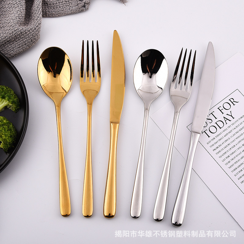 Modern Simple 304 Stainless Steel Western-style Knife, Fork and Spoon Western Tableware Main Three-piece Set Household Fork and Spoon Tableware Modern Simple 304 Stainless Steel Western-style Knife, Fork and Spoon Western Tableware Main Three-piece Set Household Fork and Spoon Tableware