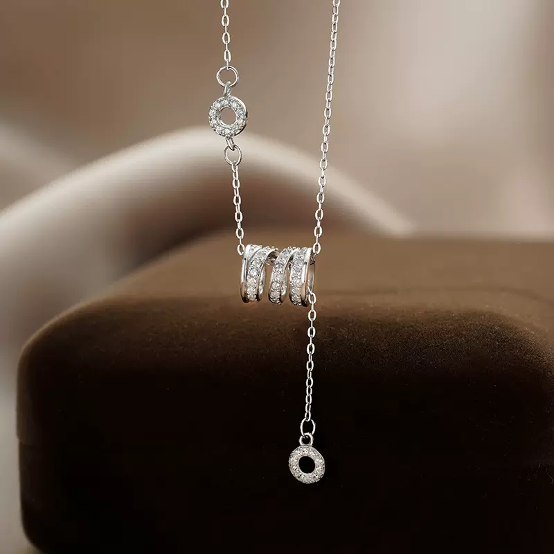 现货批发摩天轮足银小蛮腰流苏项链小众轻奢高级感送女友礼物百搭